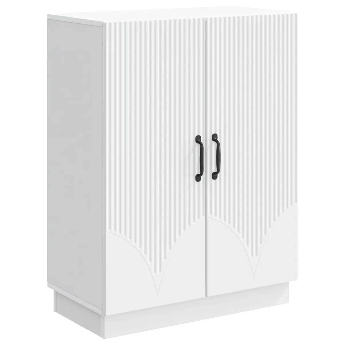 White Engineered Wood Sideboard Buffet Storage