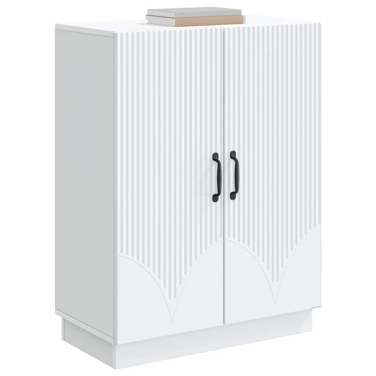 White Engineered Wood Sideboard Buffet Storage