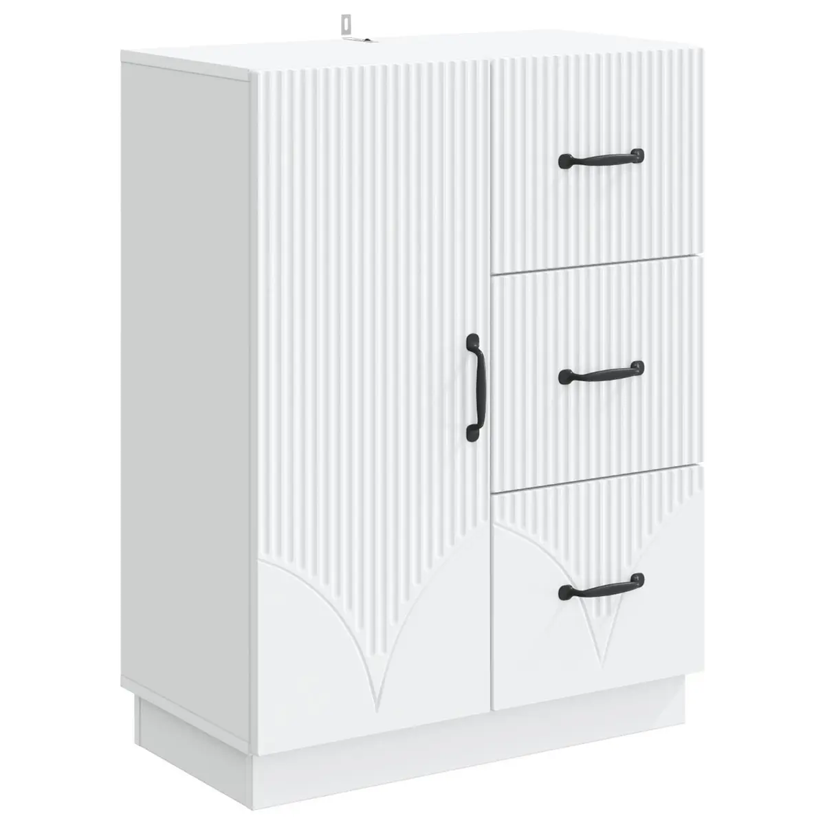 White Engineered Wood Sideboard 66 x 34.5 x 87 cm
