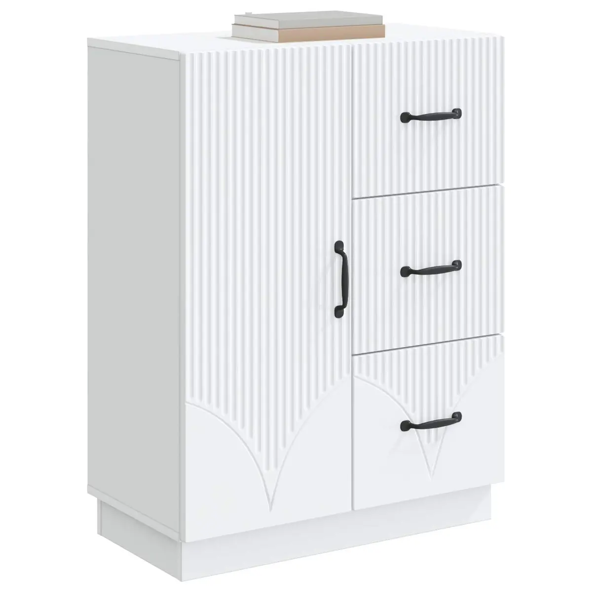White Engineered Wood Sideboard 66 x 34.5 x 87 cm