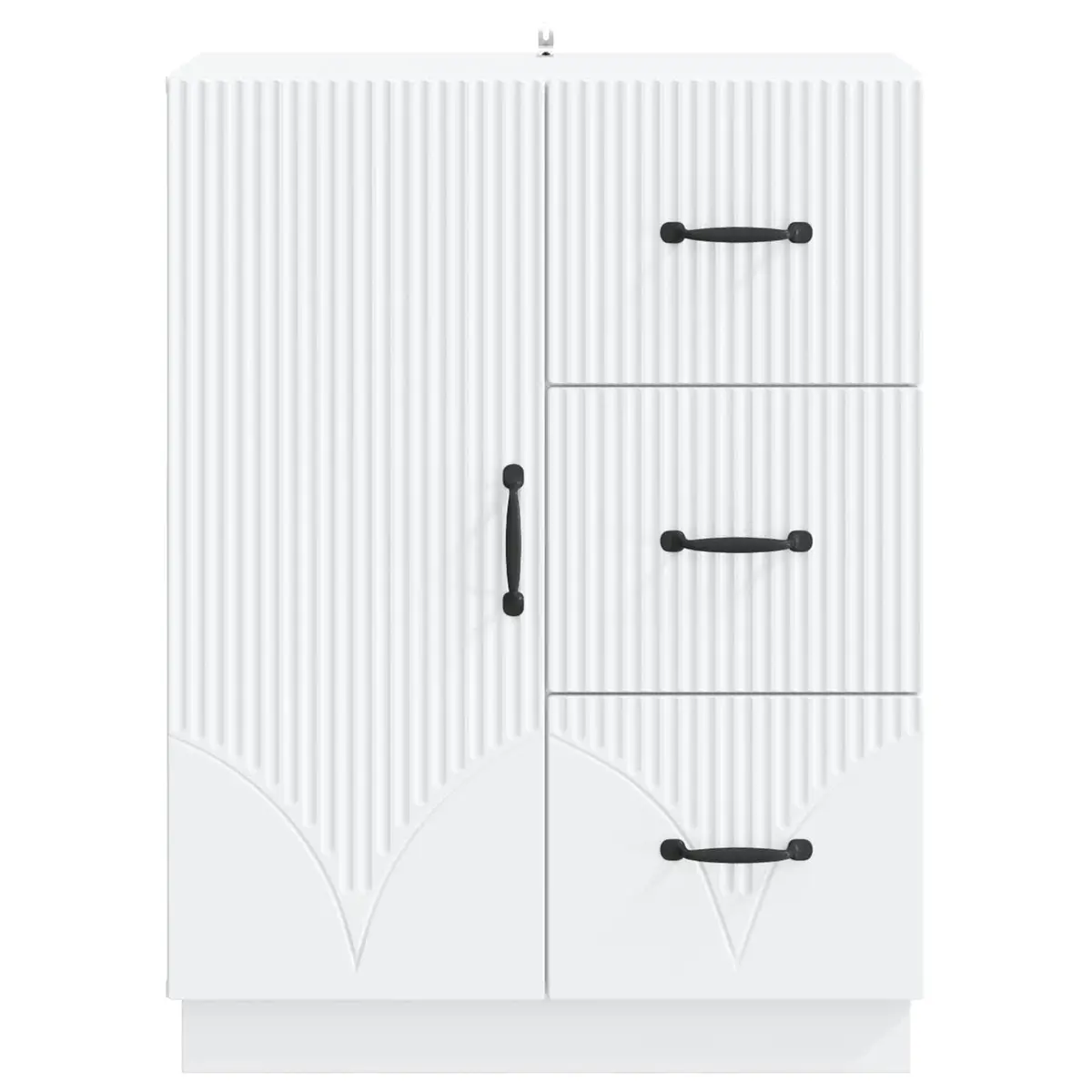 White Engineered Wood Sideboard 66 x 34.5 x 87 cm