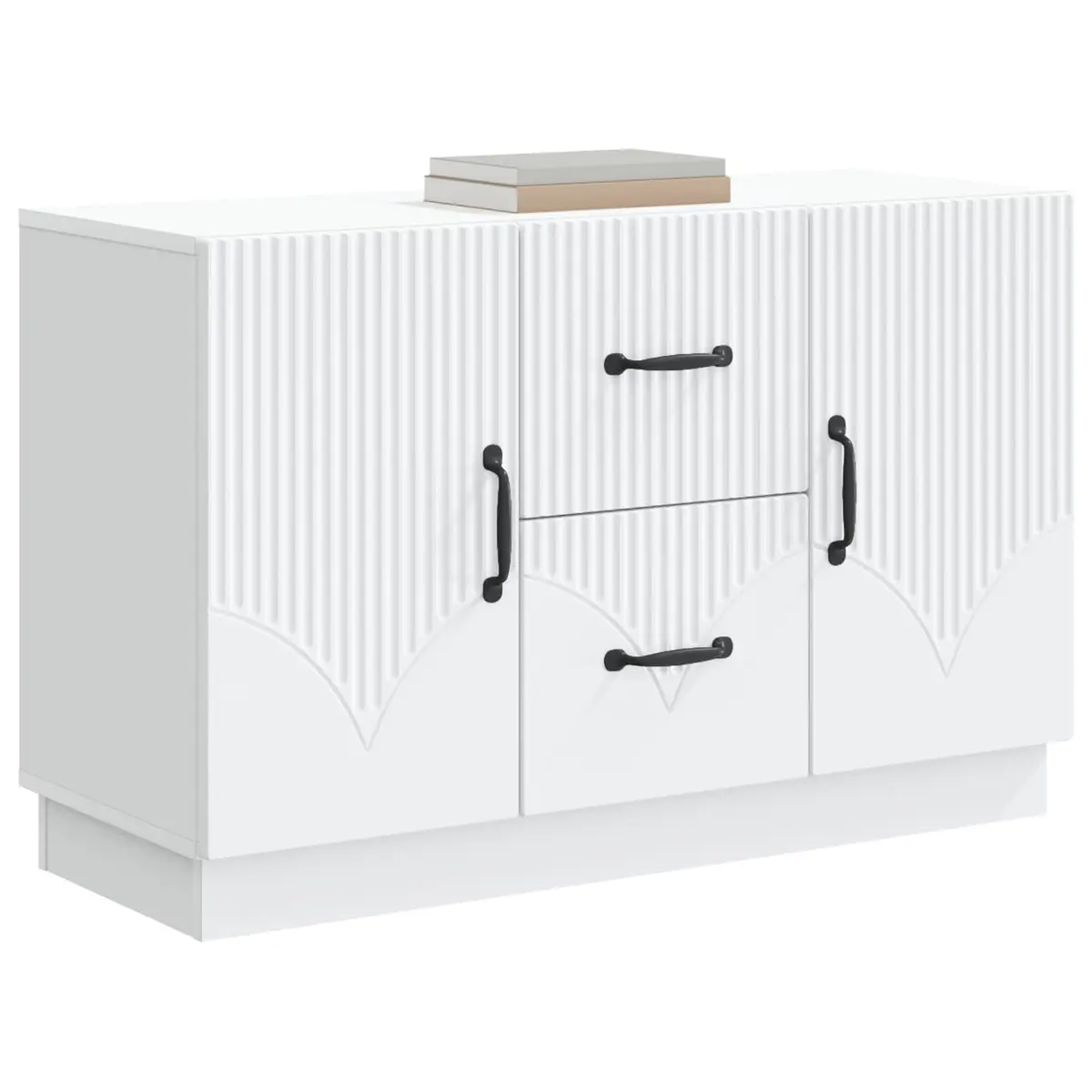 Engineered Wood White Sideboard with Storage Options
