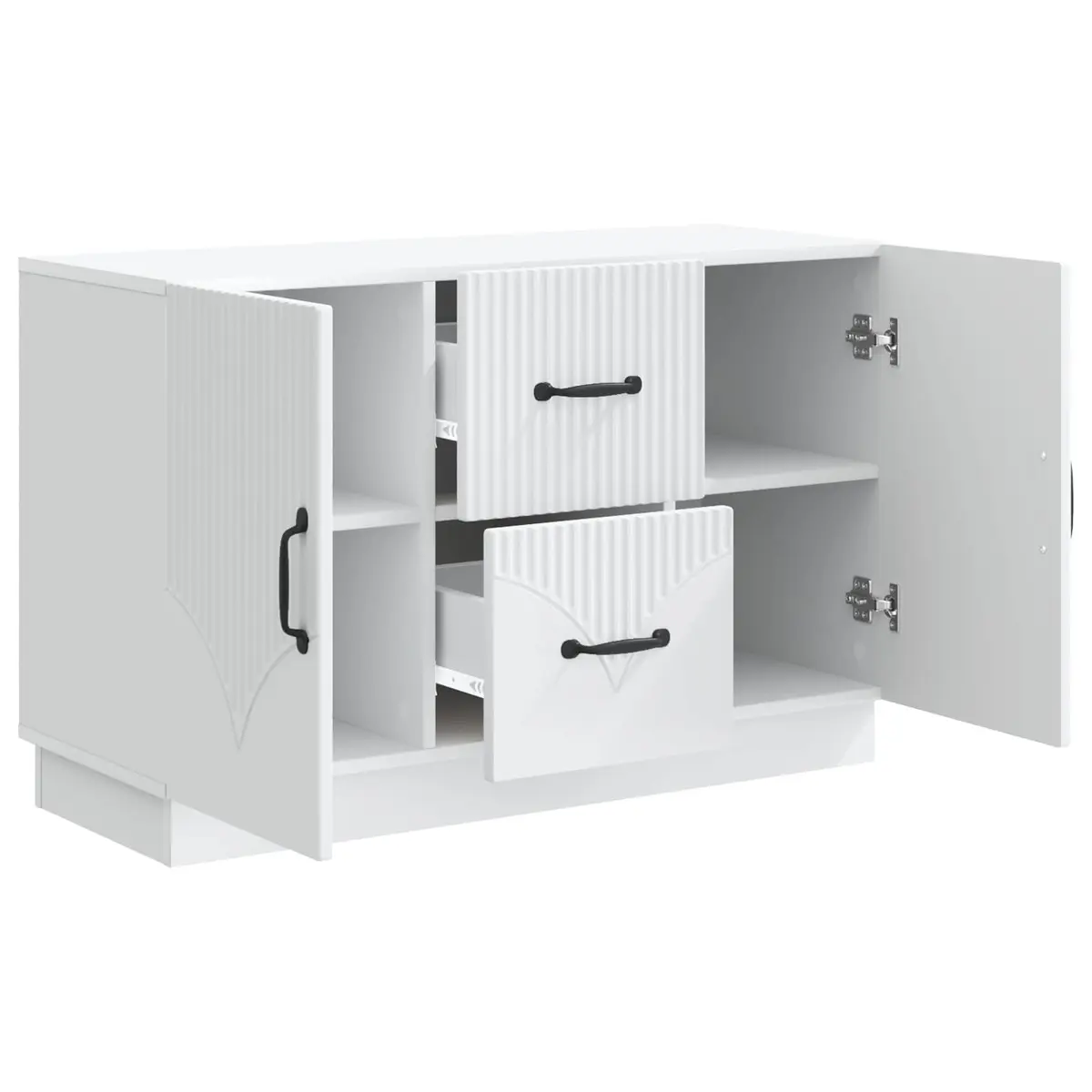Engineered Wood White Sideboard with Storage Options