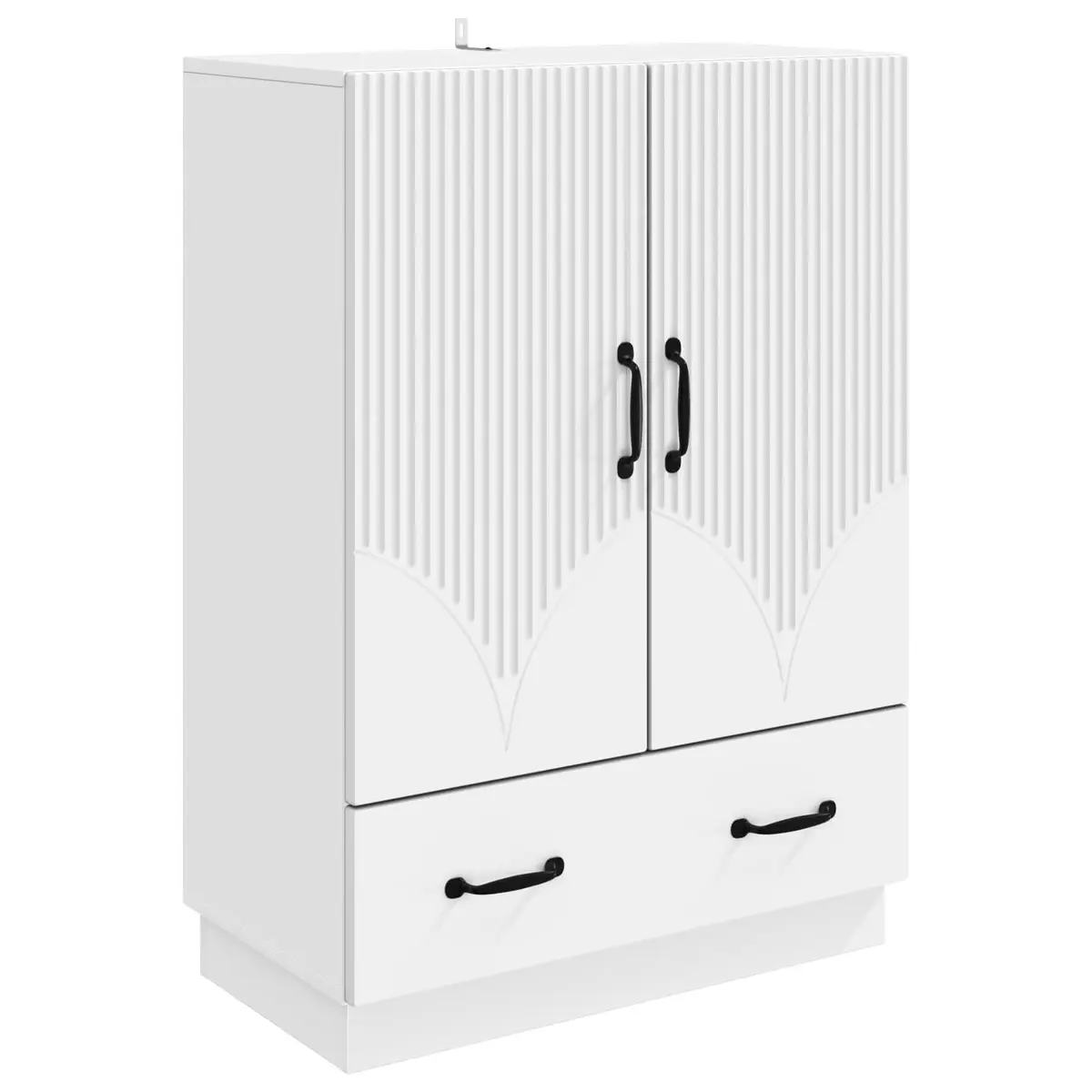 Engineered Wood White Sideboard Storage Cabinet 66cm