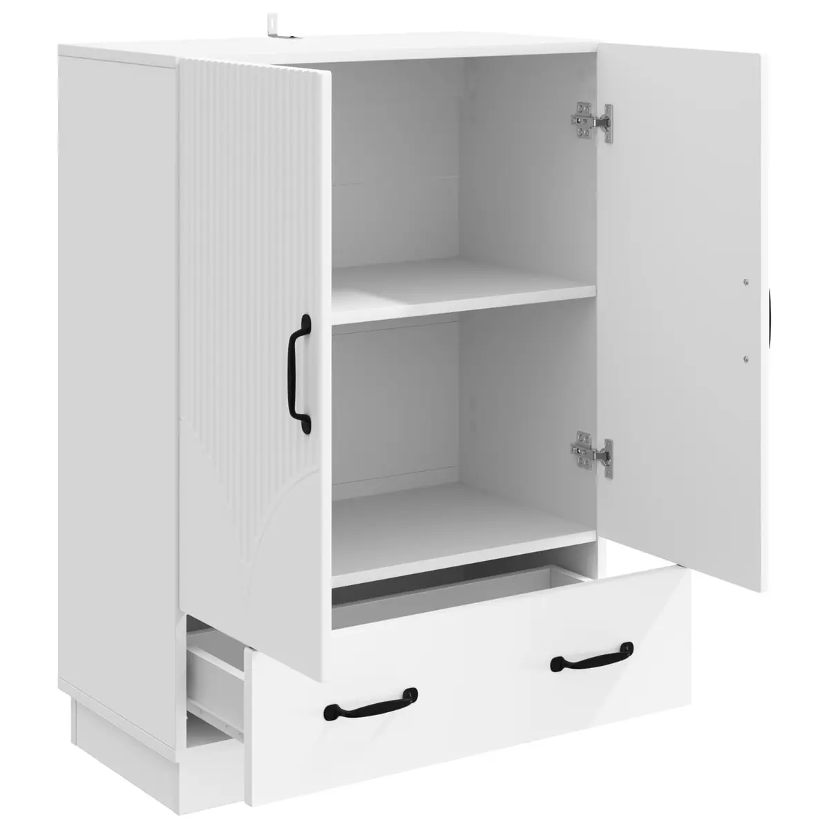 Engineered Wood White Sideboard Storage Cabinet 66cm