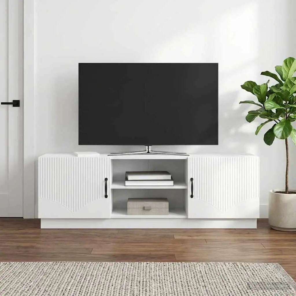 White 150cm Modern TV Cabinet with LED Lights