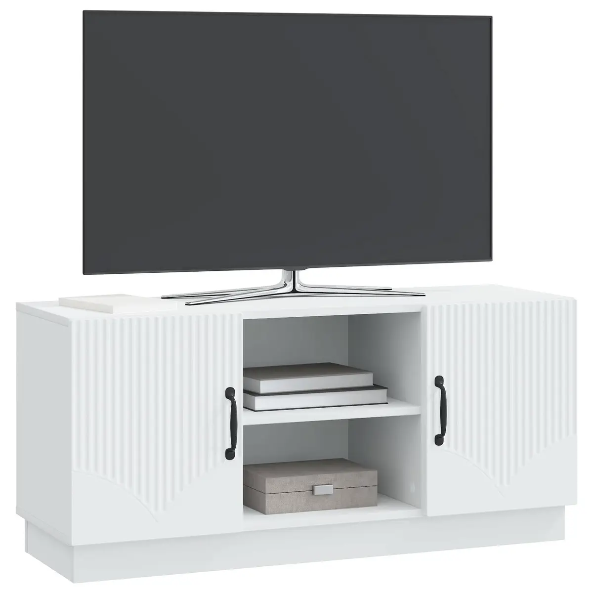 White TV Cabinet with Storage Solutions