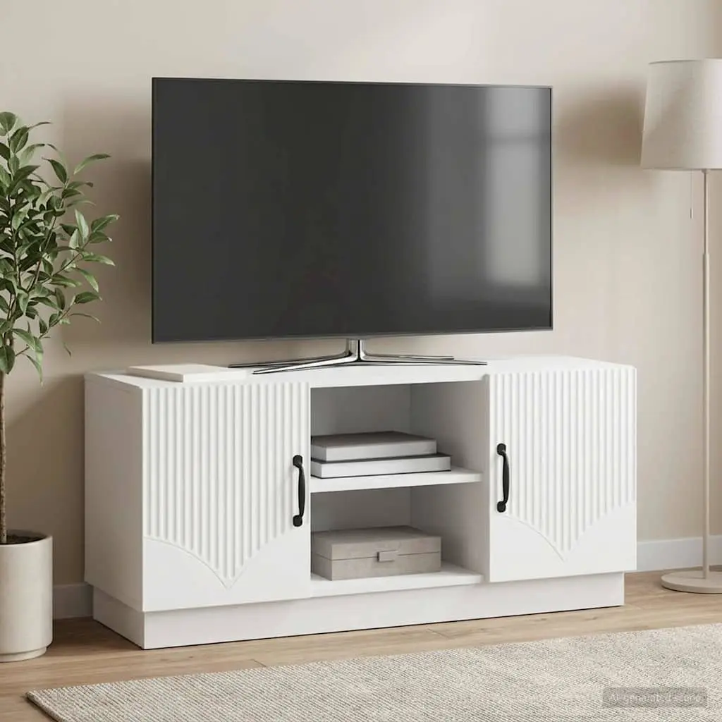 White TV Cabinet with Storage Solutions