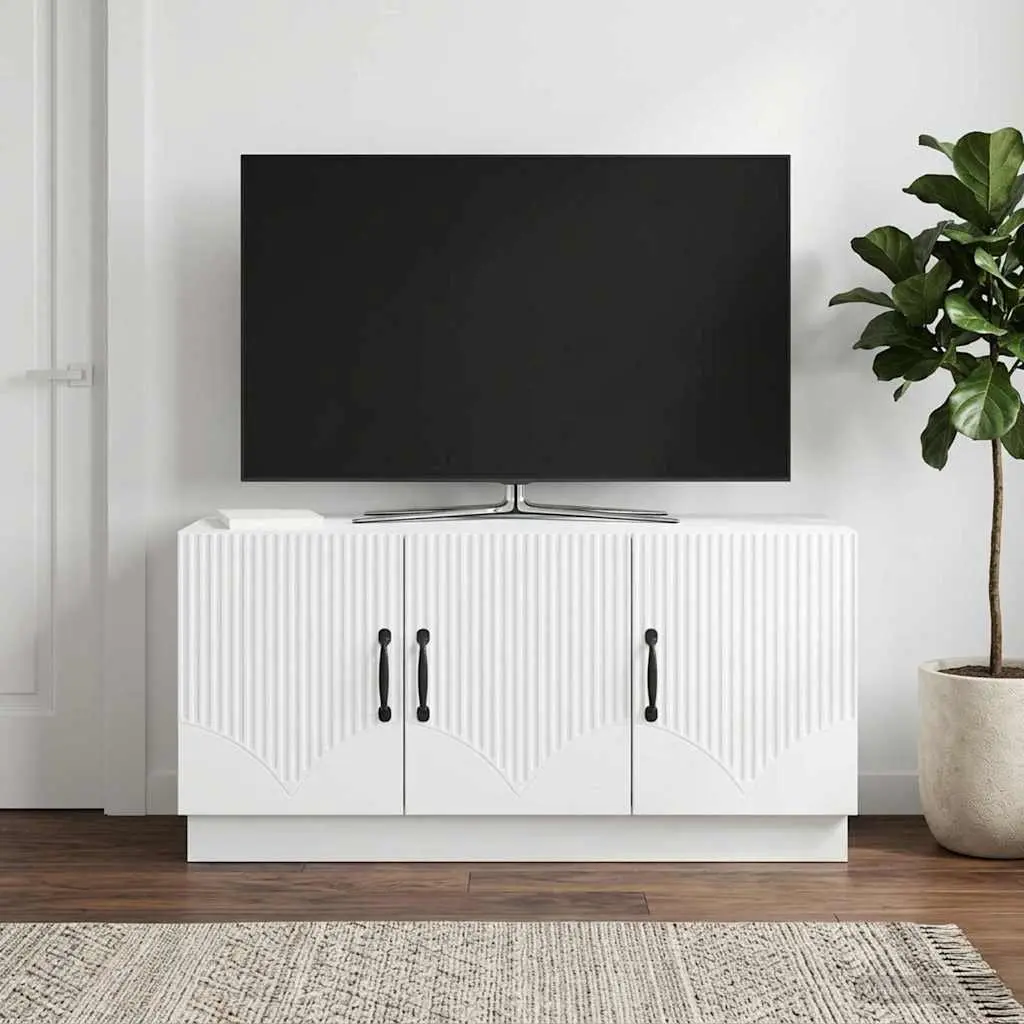 White TV Cabinet with Ample Storage