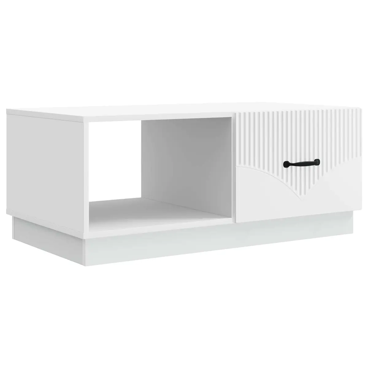 White Coffee Table with Storage, 90x50x37 cm