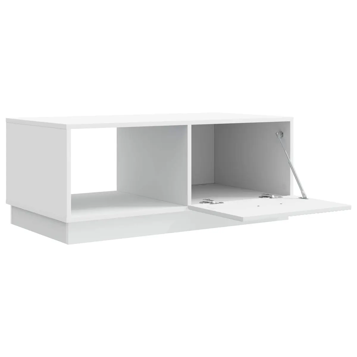 White Coffee Table with Storage, 90x50x37 cm