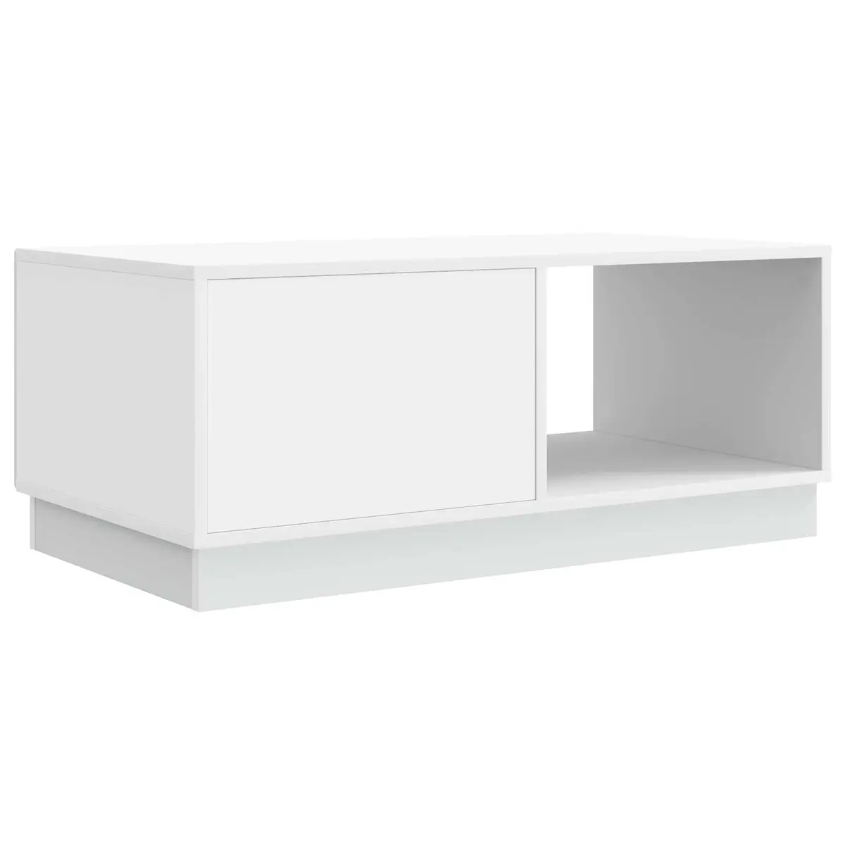 White Coffee Table with Storage, 90x50x37 cm