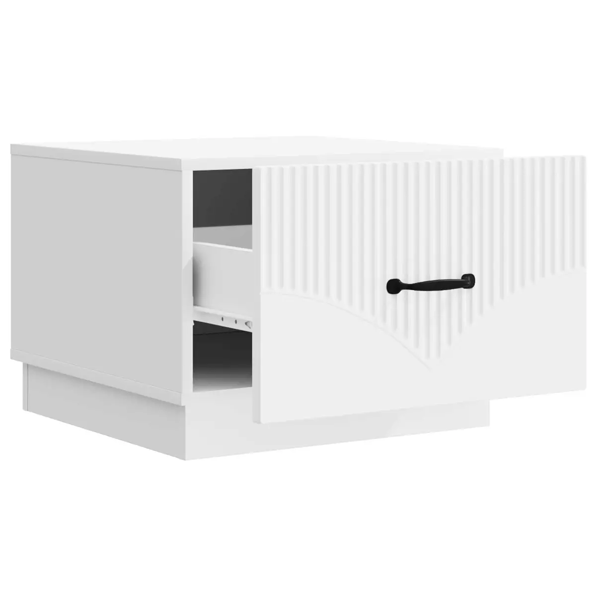 Coffee Table with Drawer White Modern Living Room Storage Accent Furniture