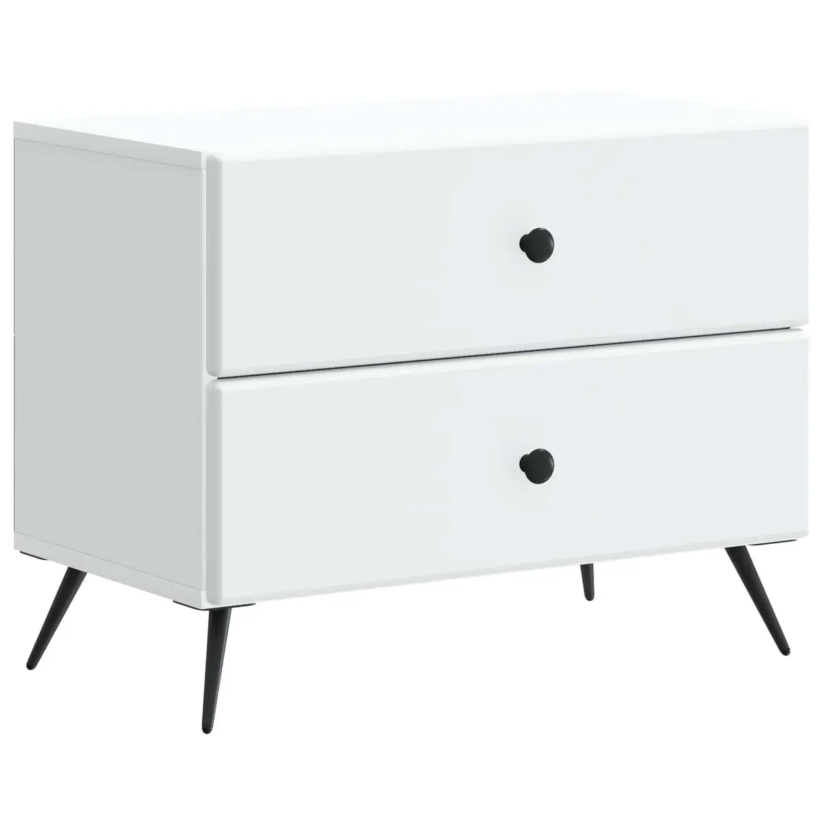 White Bedside Cabinet with Storage Drawer and Shelf