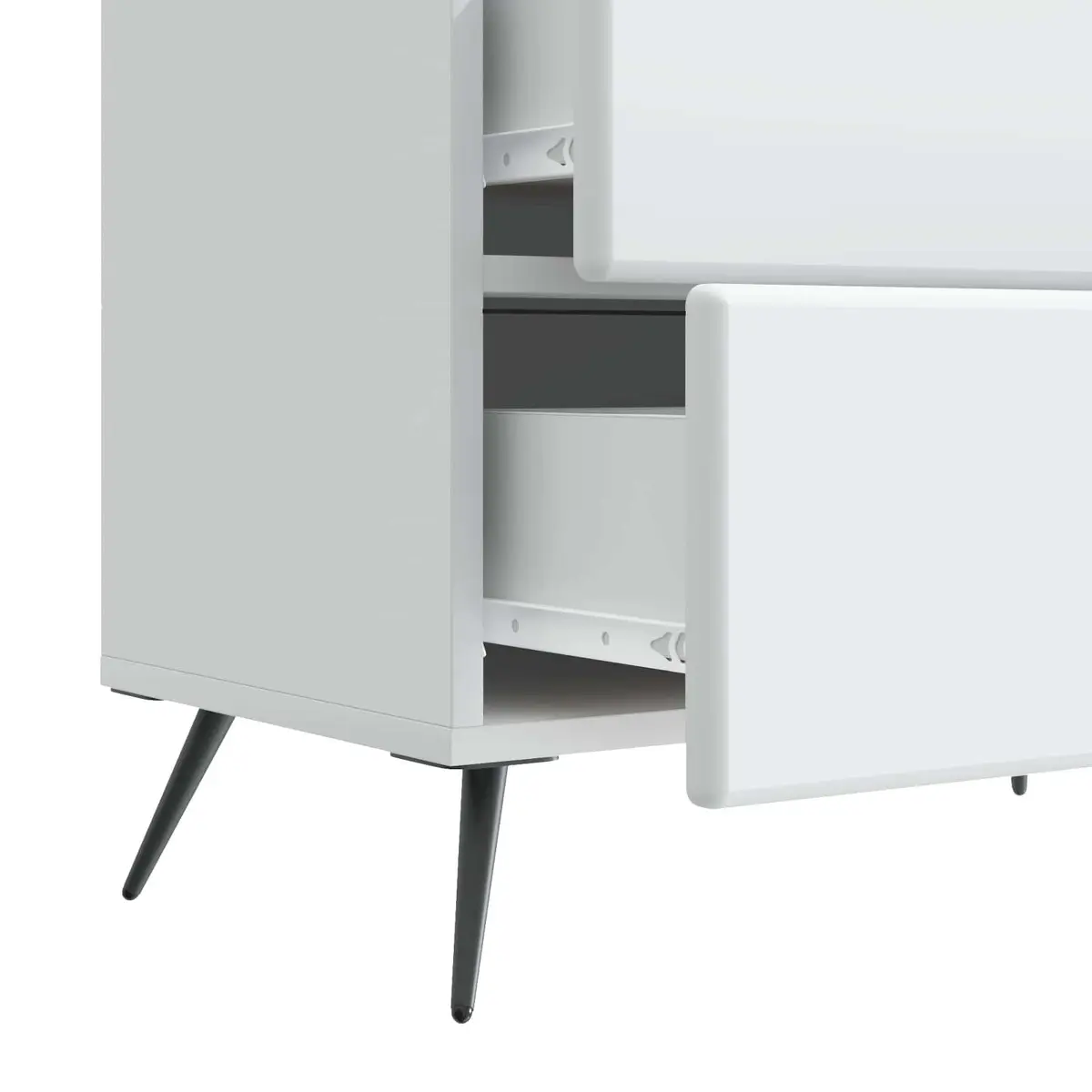 White Bedside Cabinet with Storage Drawer and Shelf
