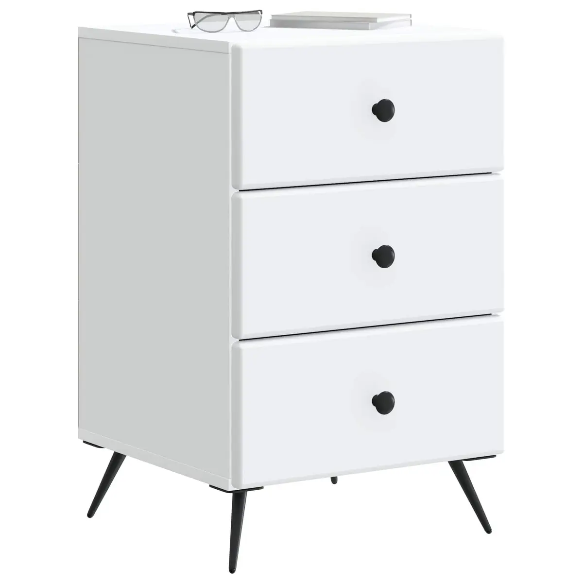 White Nightstand with Durable Engineered Wood