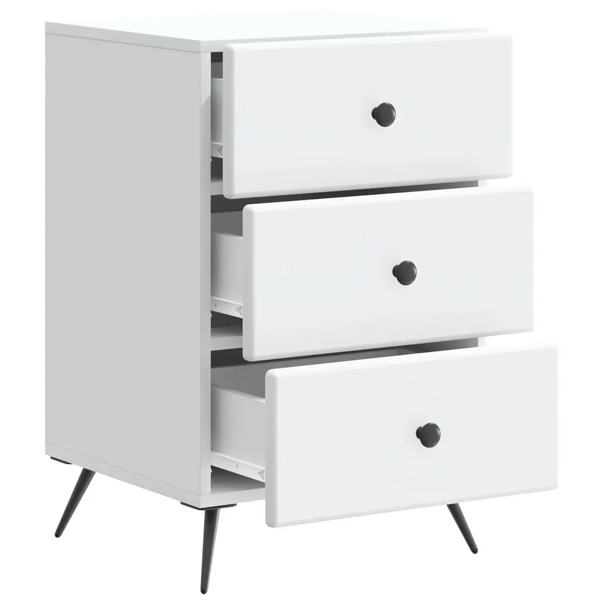White Nightstand with Durable Engineered Wood