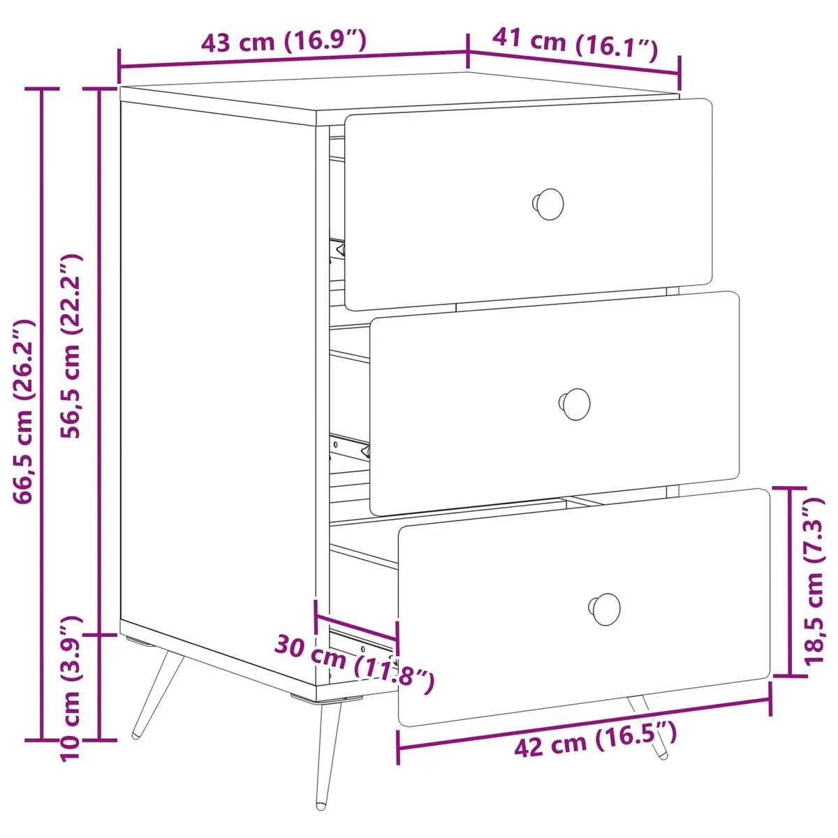 White Nightstand with Durable Engineered Wood