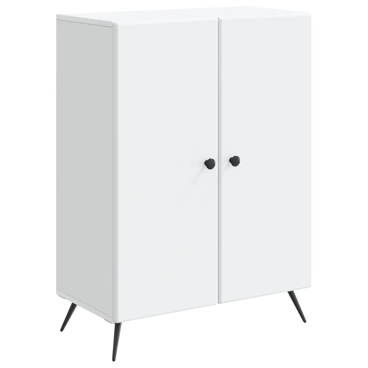 White Engineered Wood Sideboard 66 x 34.5 x 90 cm