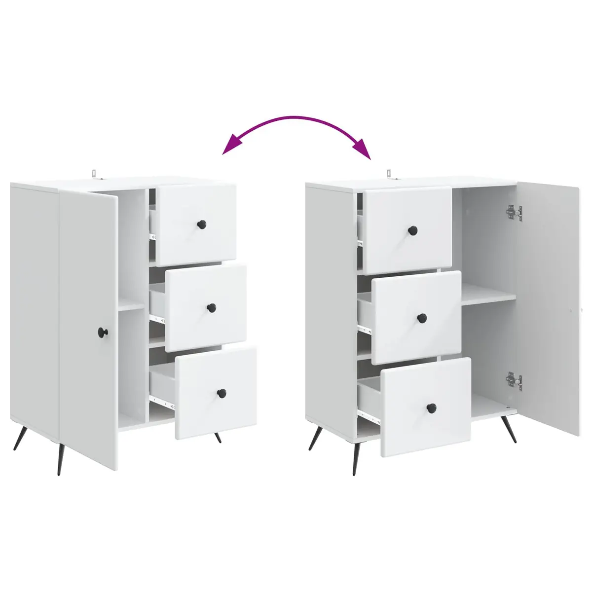 White Sideboard Buffet Cabinet for Dining Rooms