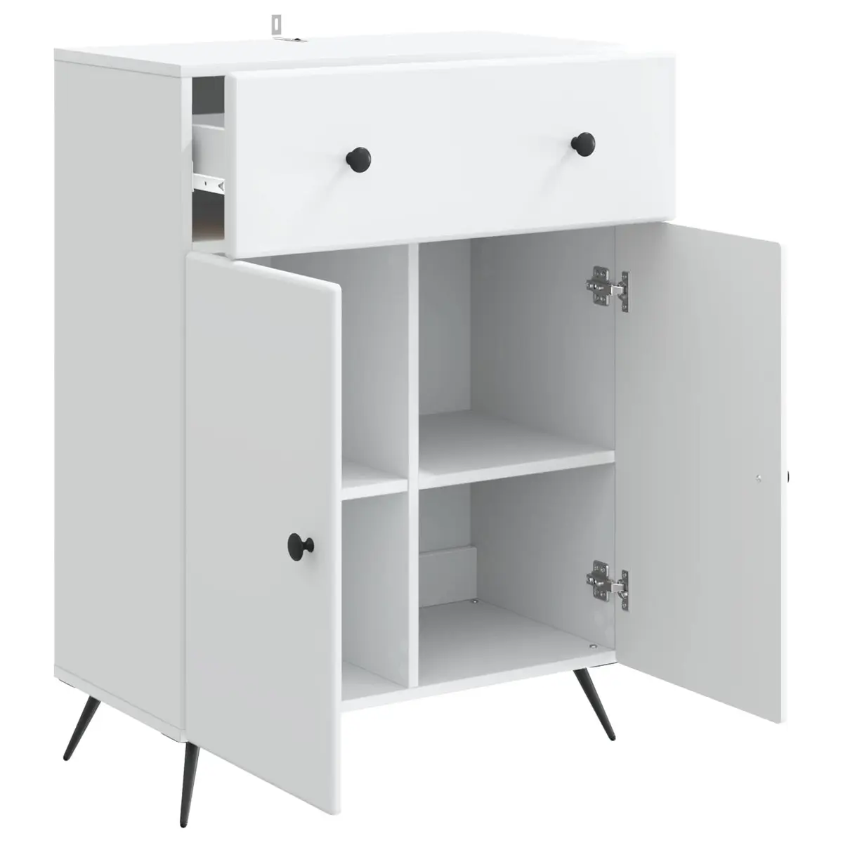 White Buffet Cabinet with Adjustable Shelves