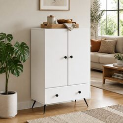 Elegant White Sideboard Buffet Cabinet for Storage