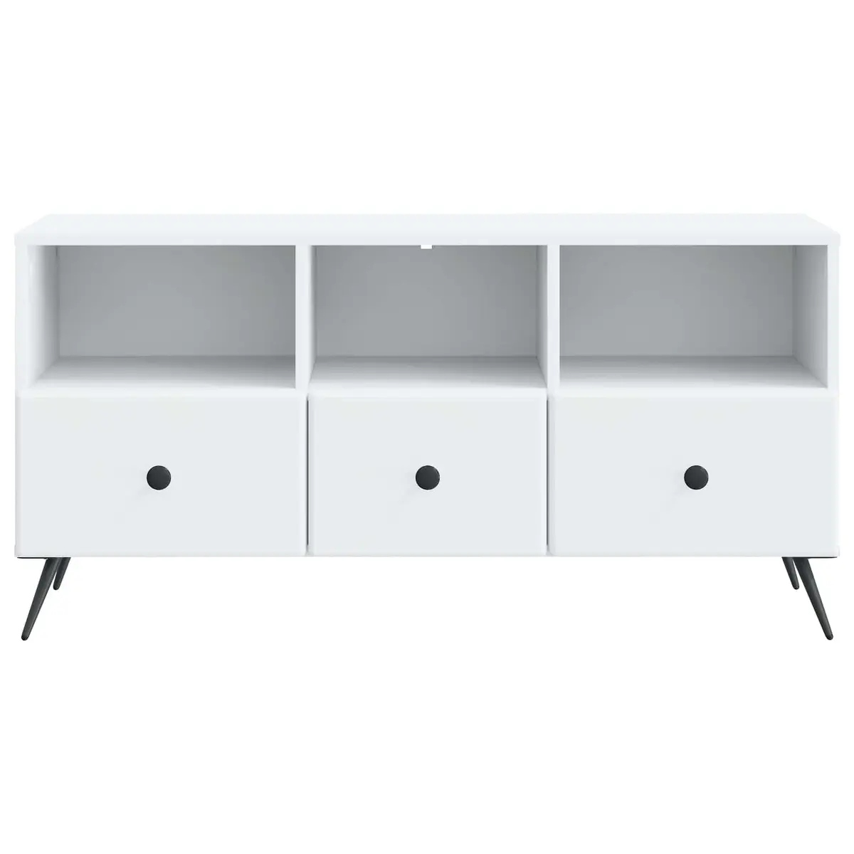 White Engineered Wood TV Cabinet with Storage