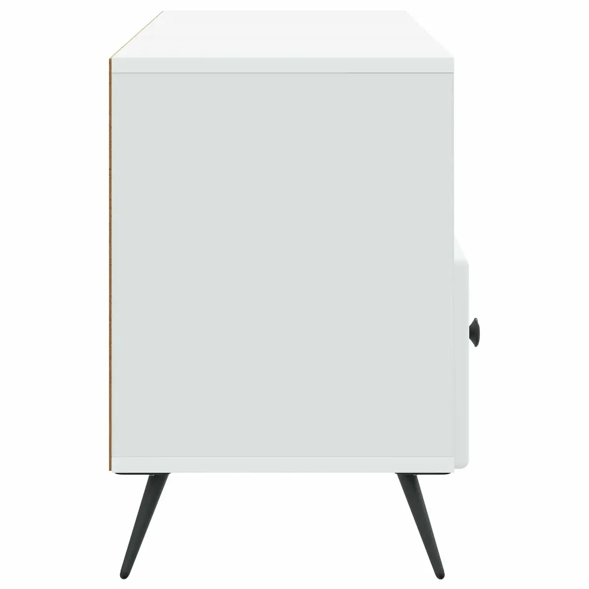 White Engineered Wood TV Cabinet with Storage