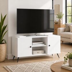 Stylish White Engineered Wood TV Cabinet 102 x 34.5 x 50 cm