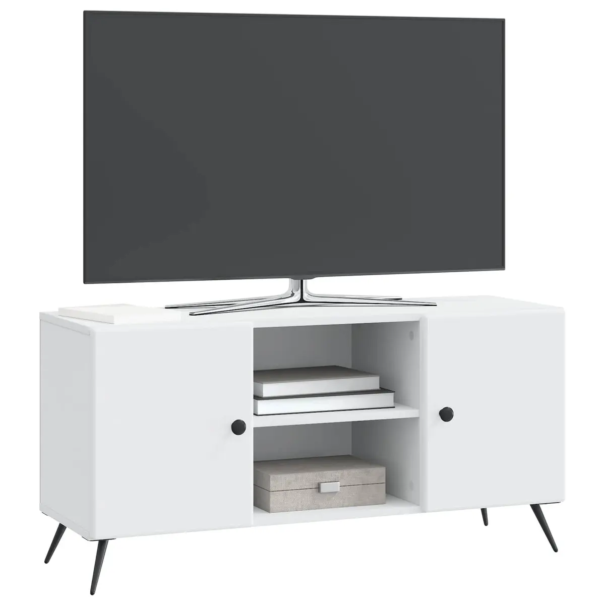 White Engineered Wood TV Cabinet 102 x 34.5 x 50 cm