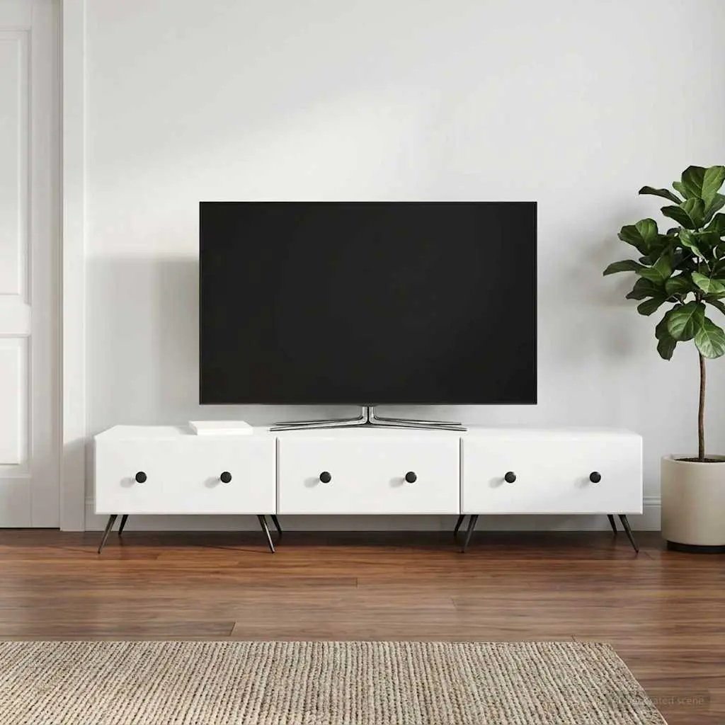 TV Cabinet Engineered Wood 147x34.5x30cm White