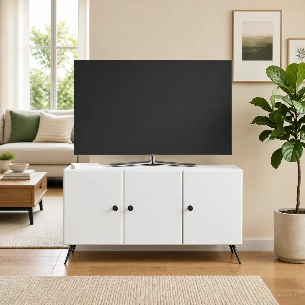 TV Cabinet Engineered Wood 99 x 34.5 x 50 cm White