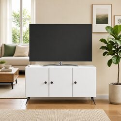 White TV Cabinet with Ample Storage 99 x 34.5 x 50 cm