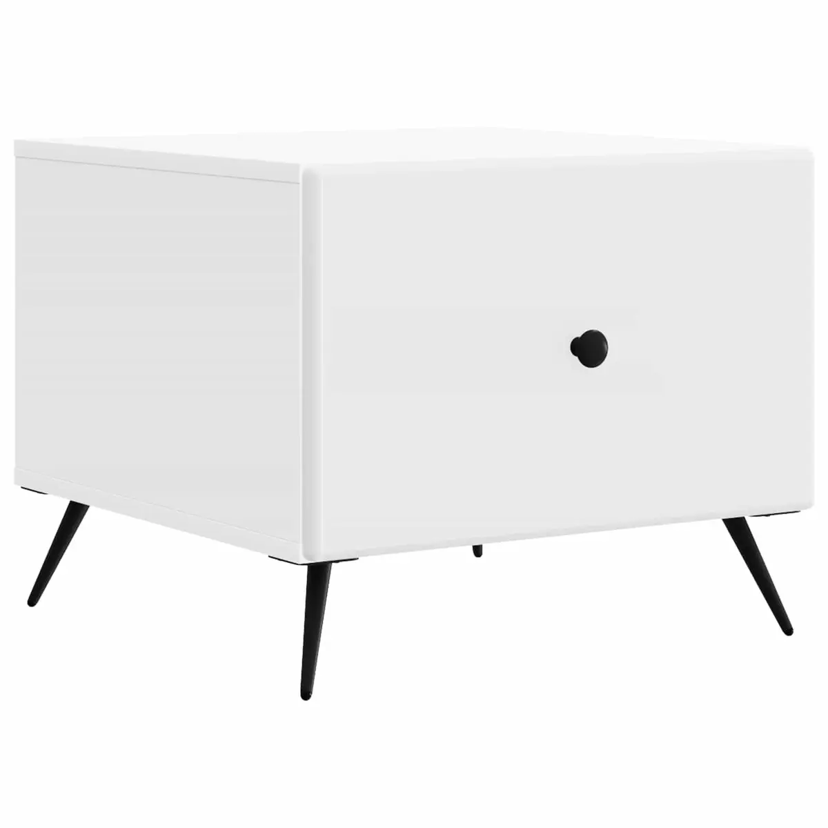 White Rectangular Coffee Table with Drawer for Living Spaces