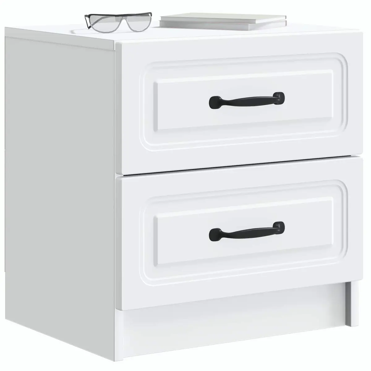 Vintage White Bedside Cabinet with Ample Storage