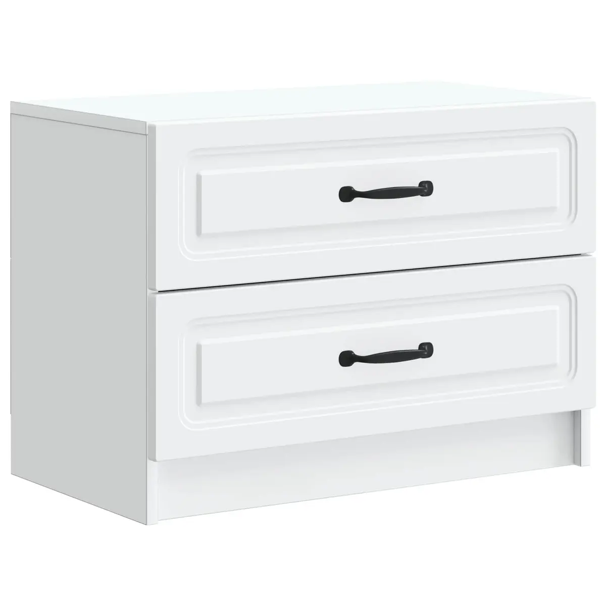 White Bedside Cabinet with Multiple Drawers