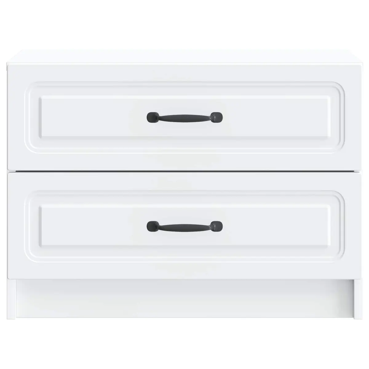 White Bedside Cabinet with Multiple Drawers