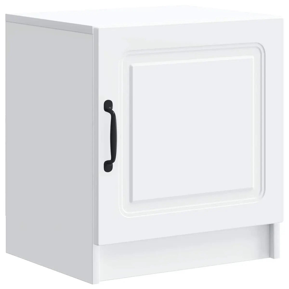 White Bedside Cabinet with Swing Hinge Doors