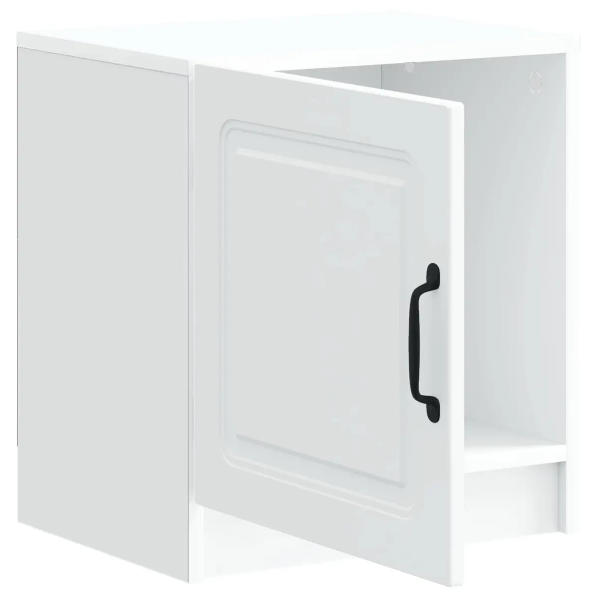 White Bedside Cabinet with Swing Hinge Doors