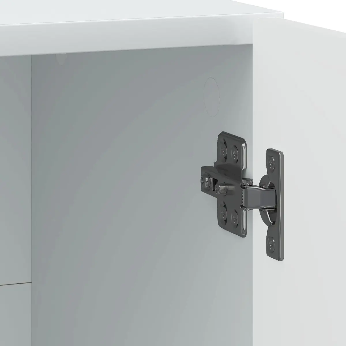 White Bedside Cabinet with Swing Hinge Doors