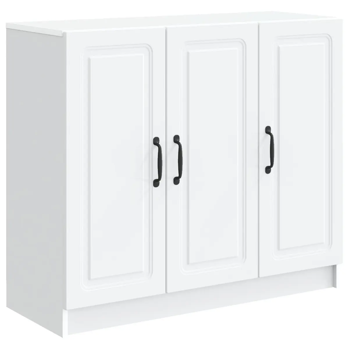 White Engineered Wood Sideboard Storage Cabinet