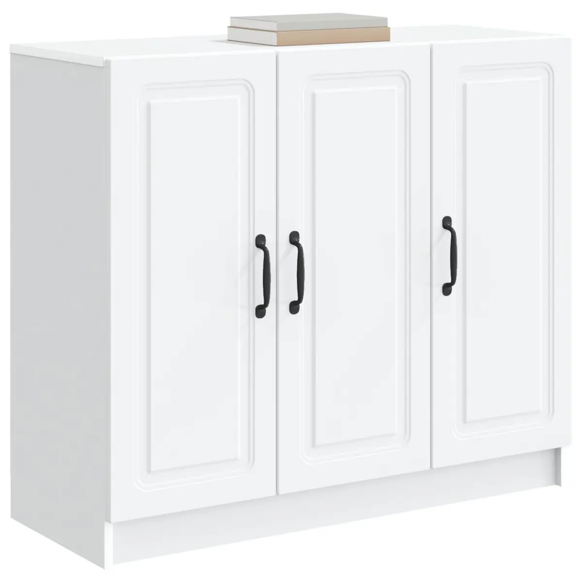White Engineered Wood Sideboard Storage Cabinet