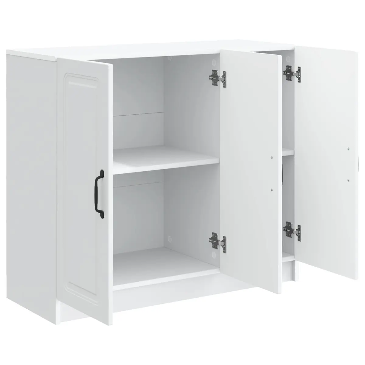 White Engineered Wood Sideboard Storage Cabinet