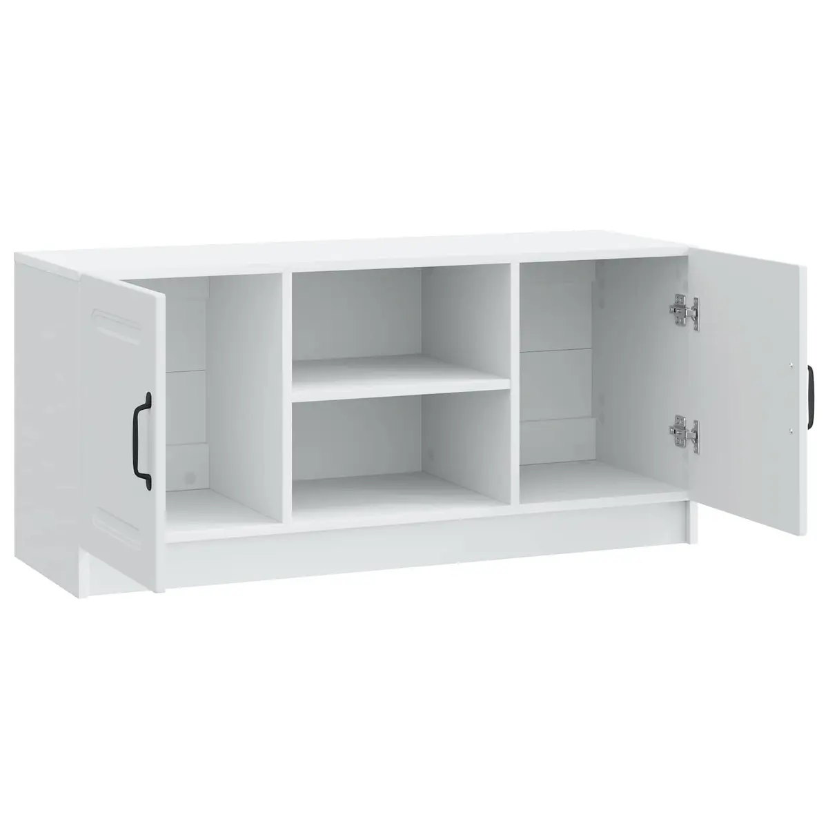 TV Cabinet White Modern Engineered Wood Media Storage Unit Living Room Furniture
