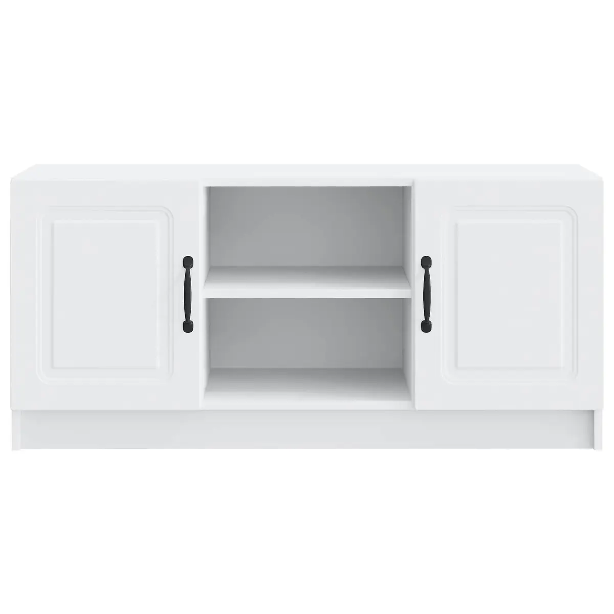 TV Cabinet White Modern Engineered Wood Media Storage Unit Living Room Furniture