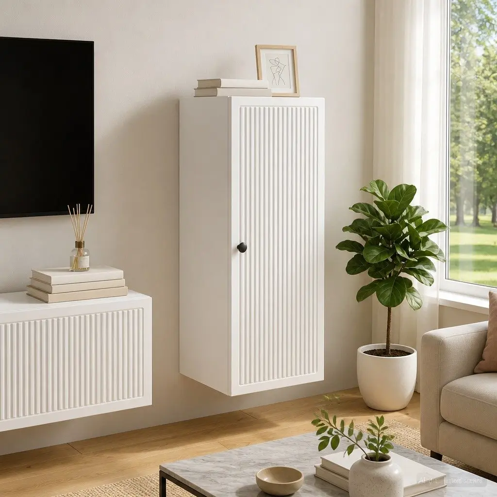 Wall-Mounted Storage Cabinet in White