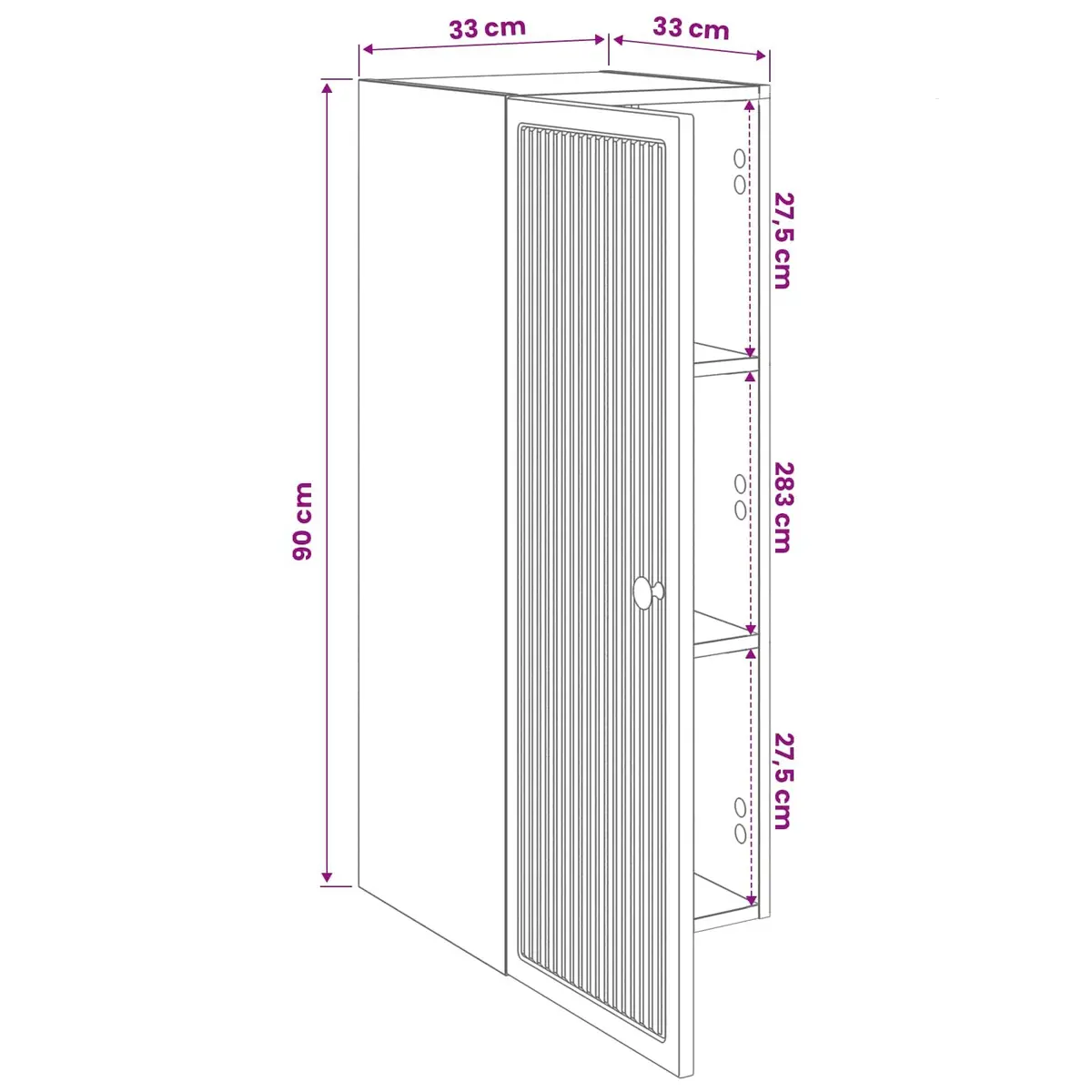 Wall-Mounted Storage Cabinet in White