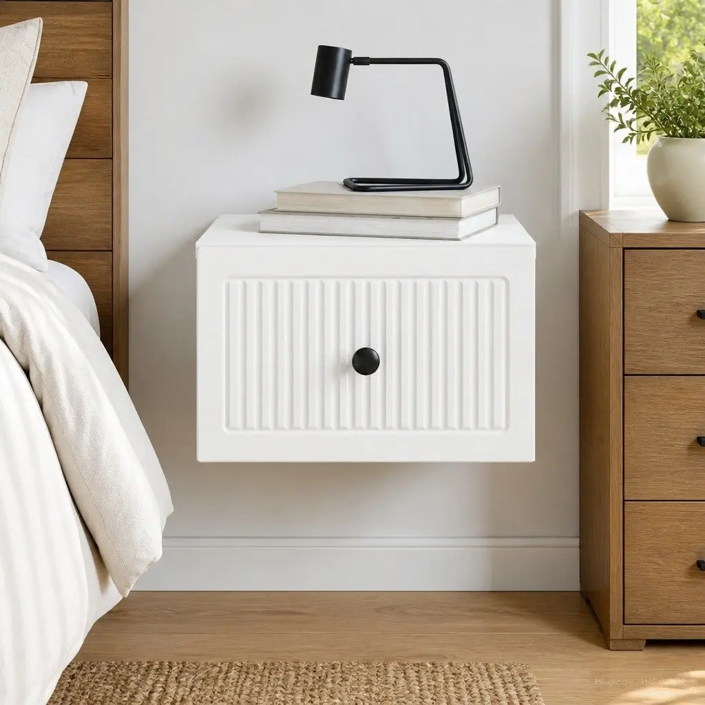 Wall-Mounted Bedside Cabinet with Drawer