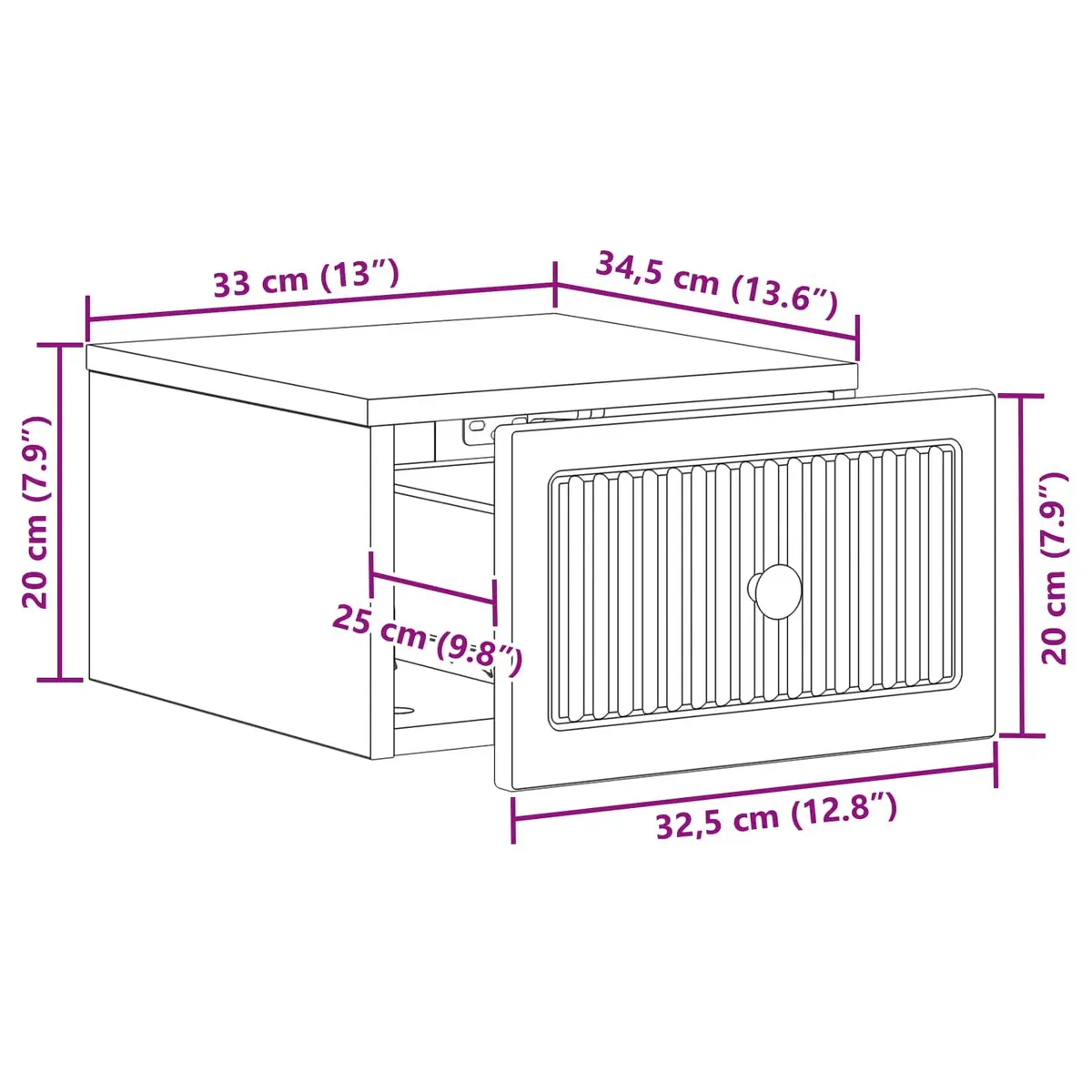Wall-Mounted Bedside Cabinet with Drawer