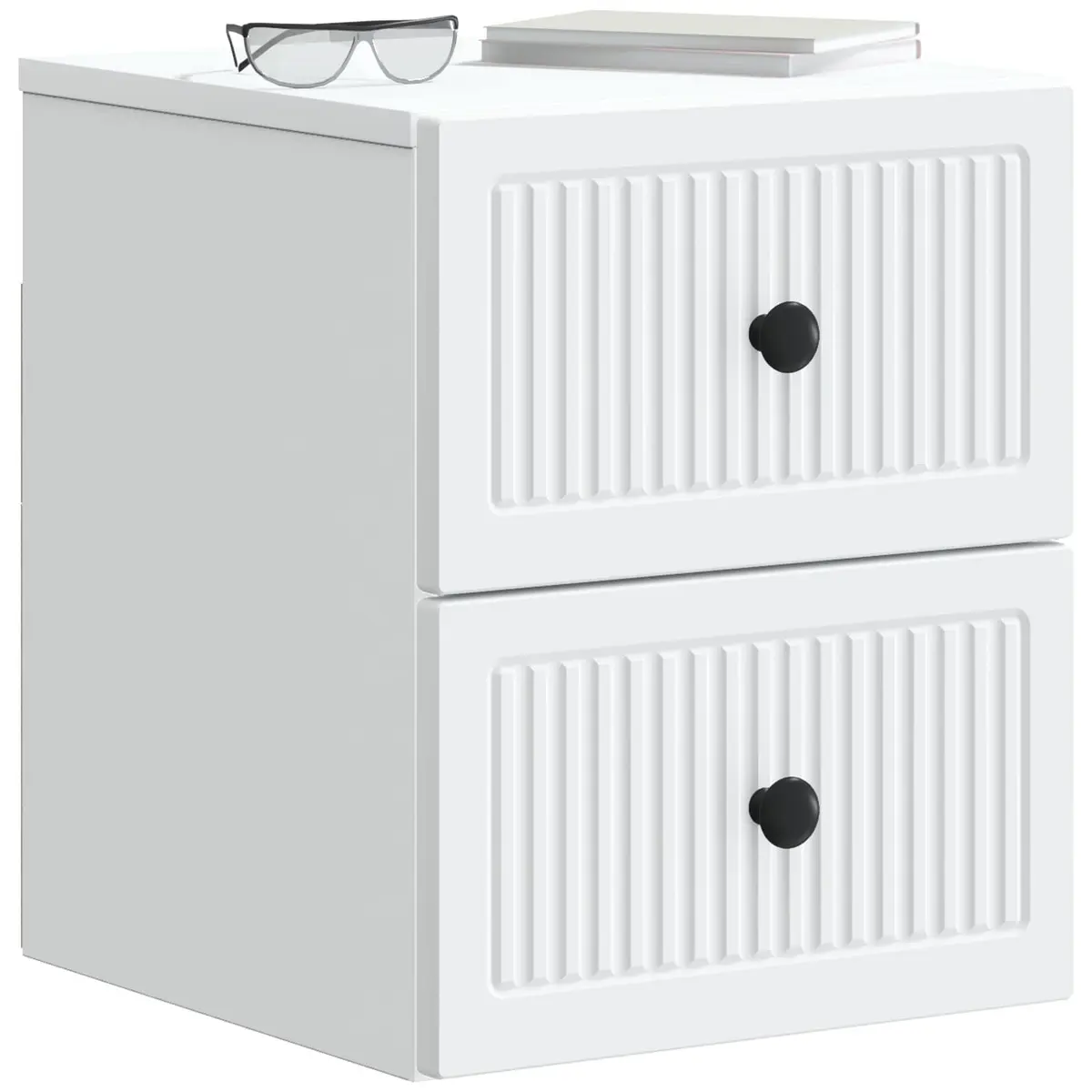Wall-Mounted Bedside Cabinet in White
